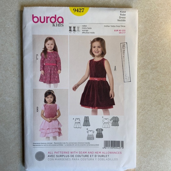 BURDA Girl’s Dress Sewing Pattern Bundle - Picture 1 of 4